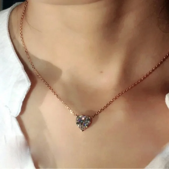 COPY - Heart Cubic Zirconia Necklace - Picture 2 of 7